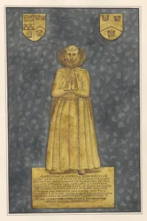 Messingplatte für Elizabeth Harvey aus der Kirche von East Ham