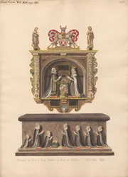 Denkmal für Lord und Lady Latimer und Grab der Kinder Ralph, Katherin, Ralph, Dorothye, Jane, Margaret und Anne aus der East Ham Kirche