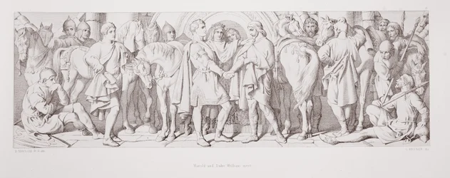 Harold und Herzog Wilhelm treffen sich, aus 