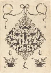 Großer Anhänger, Flora stehend, eine Fruchtgirlande haltend