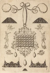 Großer Anhänger mit Quadrat mit 35 flachen Steinen