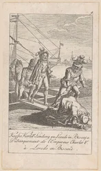 Landung des Kaisers Karl V. in Biskaya, Blatt 9 der Folge „Ältere, mittlere und neuere Geschichte“