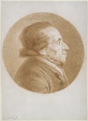 Moses Mendelssohn nach rechts im Rund