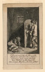 Der Sträfling, Illustration für "Königl: Grosbrit [anische] Genealogischer Kalender auf das 1780 Jahr Lauenberg bei J.G. Berenberg"