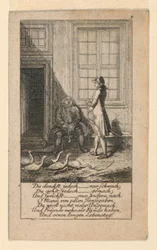 Die Faulen und Schwachsinnigen, Illustration für "Königl: Grosbrit [anische] Genealogischer Kalender auf das 1780 Jahr Lauenberg bei J.G. Berenberg"