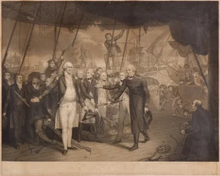 Lord Viscount Duncans Sieg und Admiral De Winters Kapitulation an Bord der Venerable, Oktober 1797
