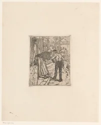 Personal im Gespräch vor einem Haus