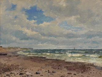 Ein Strand mit Dünen an der Westküste Jütlands