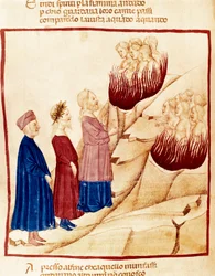 Fegefeuer: Dante und Virgil, Miniatur