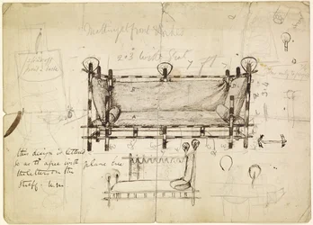 Zwei Entwürfe für ein Sofa, ca. 1861-62