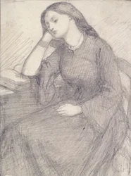 Porträt von Elizabeth Siddal, sitzend, ca. 1840er