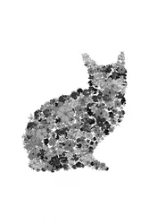 Florale Katzensilhouette
