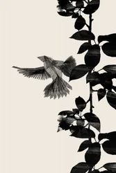 Fliegende Vogelsilhouette