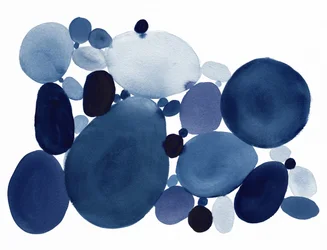 Aquarell Blaue Kieselsteine