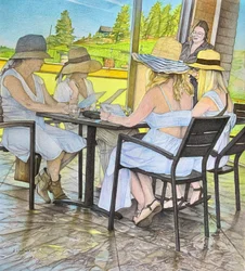 Damen, die zu Mittag essen
