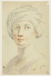 Porträtbüste einer jungen Frau im Turban