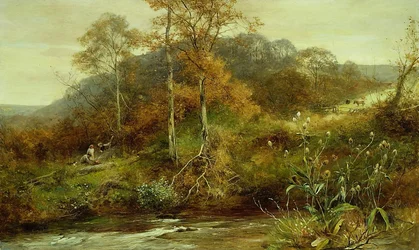 Herbstflusslandschaft, Der Bach, 1889