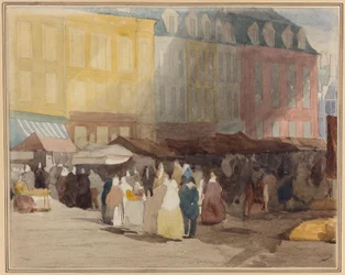 Eine französische Marktszene, möglicherweise Boulogne