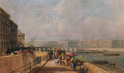 Der Pont des Arts und der Louvre vom Quai Conti
