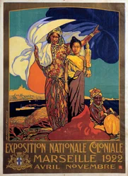 Kolonialismus: Plakat für die nationale Kolonialausstellung in Marseille, Plakat von David Dellepiane (1866-1932)