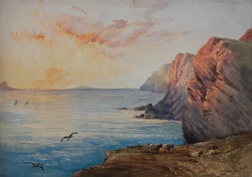 Dorset Küste bei Sonnenuntergang