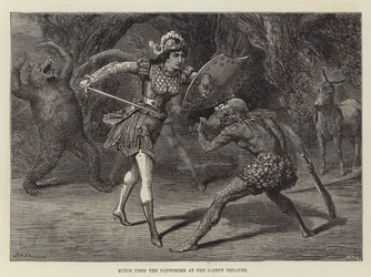 Szene aus der Pantomime im Gaiety Theatre