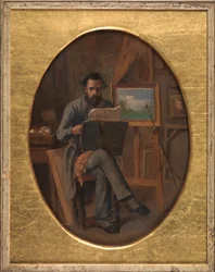 Ein Maler in seinem Atelier. Der Künstler selbst (?)