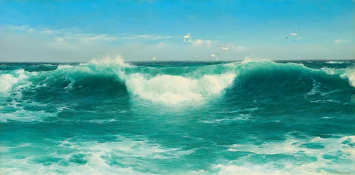 Eine Brandungswelle in Cornwall, 1898