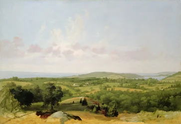 Blick auf die Narragansett Bay, nahe Warwick, Rhode Island