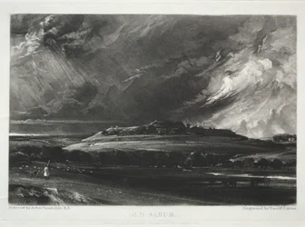 Verschiedene Landschaftsmotive, charakteristisch für englische Szenerien aus Bildern von John Constable, R.A.: Old Sarum