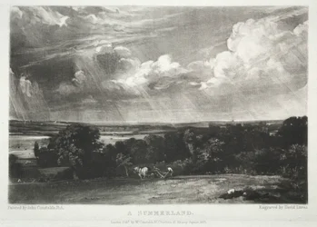 Verschiedene Landschaftsmotive, charakteristisch für englische Szenerien aus Bildern von John Constable, R.A.: Ein Sommerland