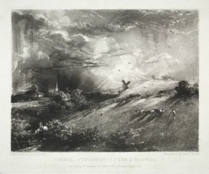 Verschiedene Landschaftsmotive, charakteristisch für englische Szenerien aus Bildern von John Constable, R.A.: Sommernachmittag - nach einem Schauer