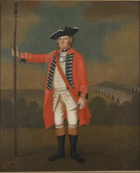 Porträt eines britischen Infanterieoffiziers, ca. 1740-50