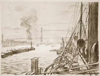 Ein Hospitalschiff an einer Basis, Illustration aus 