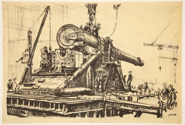 Ein großes Geschütz montieren, Illustration aus 