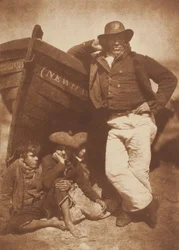 James Linton und drei Jungen, Newhaven, 1843-47, gedruckt ca. 1916. Schöpfer: David Octavius Hill, Robert Adamson, Hill & Adamson
