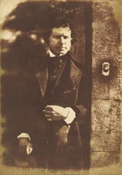 David Octavius Hill am Tor des Rock House, Edinburgh
