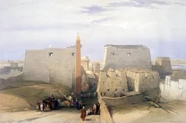 Großer Eingang zum Tempel von Luxor (Lithographie nach Aquarell)