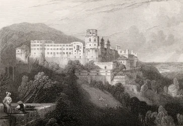 Heidelberger Schloss, Heidelberg (graviert von J.T. Willmore in 