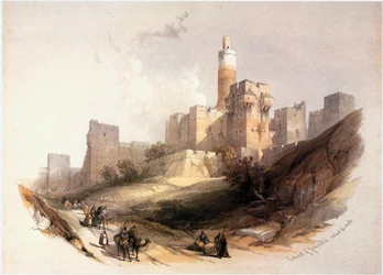 Im Heiligen Land: Jerusalem, die Zitadelle mit dem Davidsturm (Gravur)