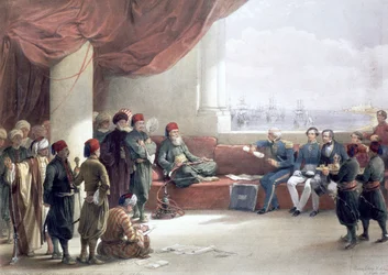 Interview mit dem Vizekönig von Ägypten in seinem Palast, Alexandria, Ägypten, 12. Mai 1839, 19. Jahrhundert