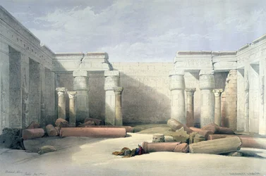 Medinet Abu - Theben, 5. Dezember 1832 (Lithographie nach Aquarell)