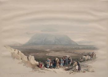 Berg Tabor von der Ebene Esdraelon, 1839