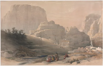 Petra, unteres Ende des Tals, Blick auf die Akropolis