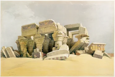 Ruinen des Tempels von Kom Ombo, Ägypten, ca. 1845