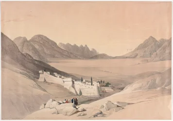 Das Kloster St. Katharina, Berg Sinai, Blick auf die Ebene des Lagers