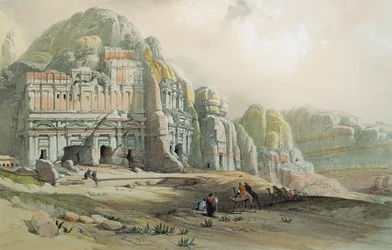 Ansicht der Ruinen von Petra, Jordanien