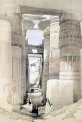 Blick durch die Säulenhalle, Karnak, Ägypten, um 1845