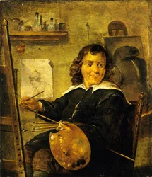Maler in seinem Atelier