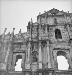 Die Fassade der Ruinen der St. Pauls Kirche in Macao